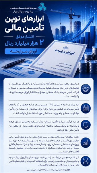 انتشار موفق اوراق مرابحه شرکت سرمایه گذاری مسکن پردیس
